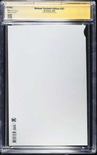 Batman Facsimile Edition (2023) # 357 (CGC 9.8 SS) Signed & Sketch tim Vigil