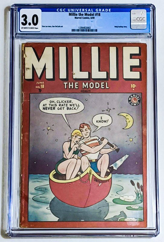Millie The Model #18 (Jun 1949, Timely) CGC 3.0 Stan Lee story Dan DeCarlo art