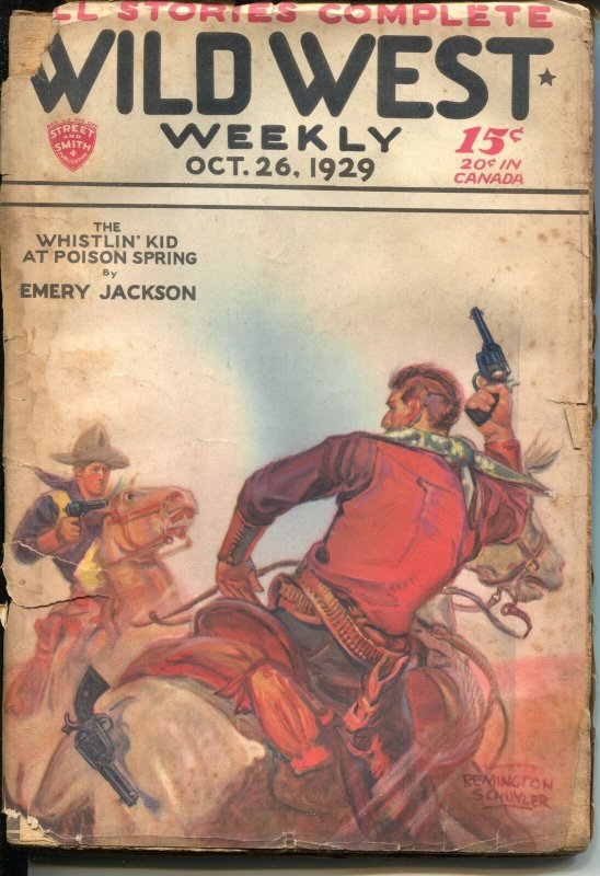 Wild West Weekly 10/26/1929-Whistlin' Kid-Circle J story-lower grade-FR