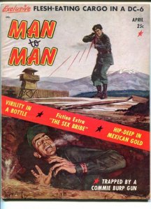 MAN TO MAN-APR 1958-COMMIES-CHEESECAKE-SLAVE GIRLS-FIRE BUG--vg