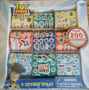 Disney Pixar Toy Story 4 -9 Sticker Rolls Cartoon Stationery 200+ Decor  