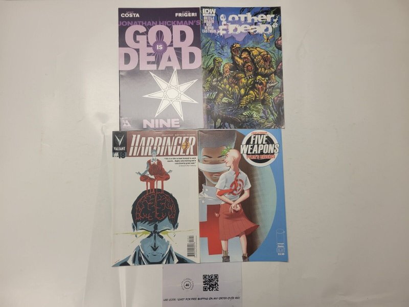 4 IDW Comics #18 Harbinger #8 Five Weapons #1 Other Dead #9 God Is Dead 14 TJ26
