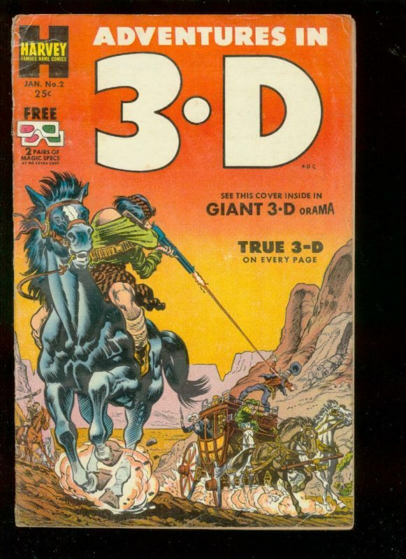 ADVENTURES IN 3-D #2 1954-BOB POWELL ART-MOON TRAVEL-   VG