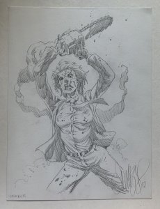 Original TIM VIGIL LEATHERFACE Comic Art Sketch!