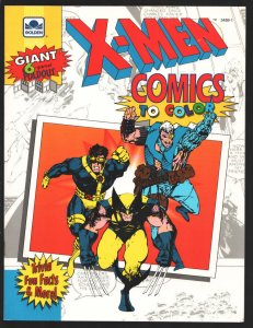 X-Men Comics To Color #3488-1 1992-Giant 6 Panel Foldout-Trivia-Fun Facts-Wol...