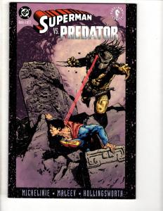 Lot Of 4 DC Comic Books Superman Vs. Terminator 1 + Vs. Predator # 1 2 3 CR22