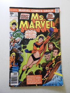 Ms. Marvel #1 (1977) VG- Condition 1/2 in tear fc