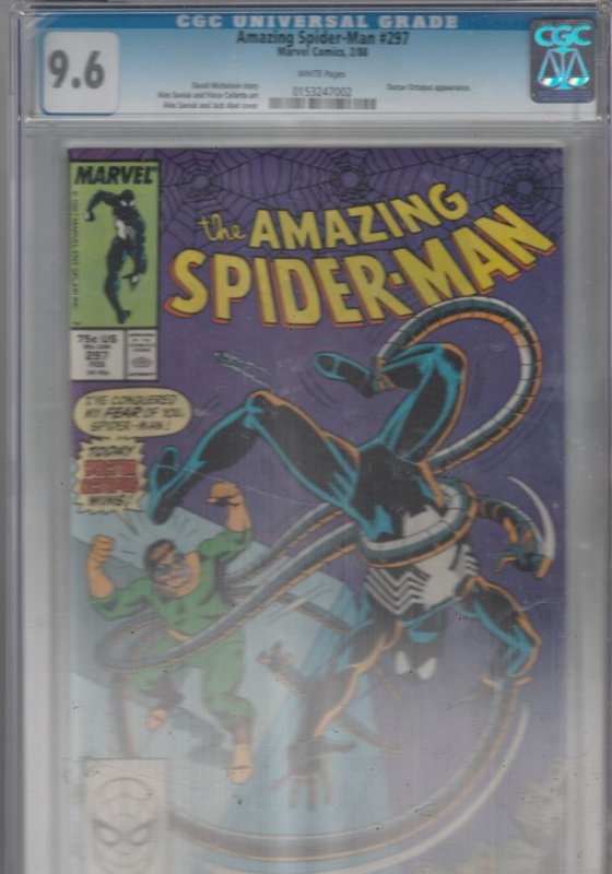 Amazing Spider-Man CGC #297 (Feb-88) NM+ Super-High-Grade Spider-Man