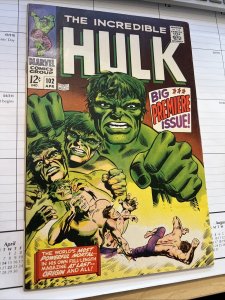 INCREDIBLE HULK #102 • 1ST SOLO TITLE SINCE 1962 • NICE FINE+ OR BETTER