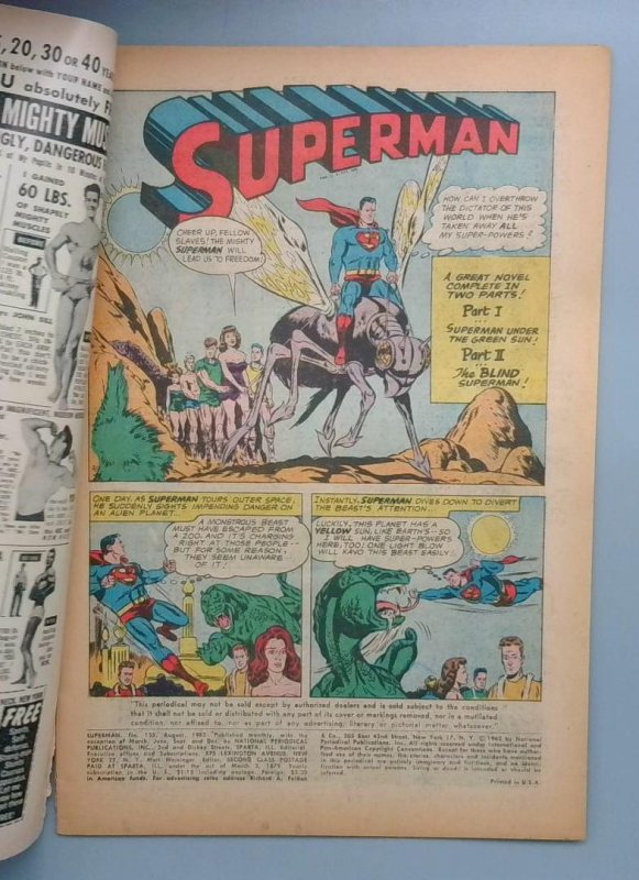 Superman #155 FN- Wrestling Cover DC 1962