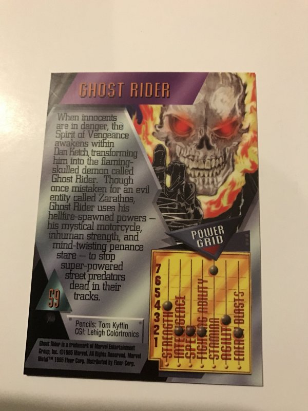 GHOST RIDER #59 card : Marvel Metal 1995 Fleer Chromium; NM/M Avengers, base