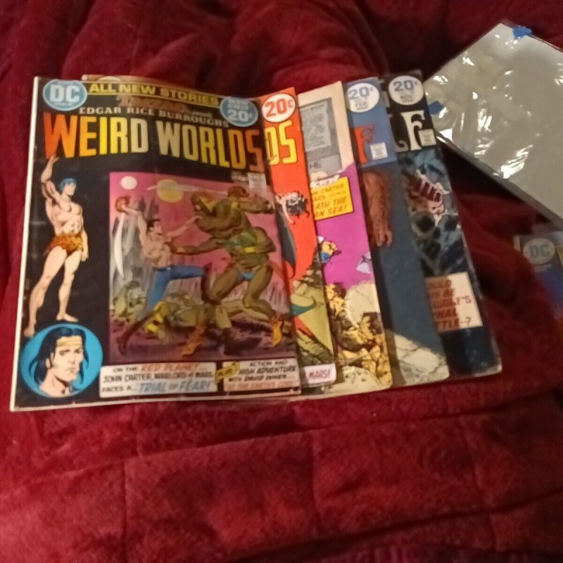 DC Weird Worlds 1 4 6 9 10 John Carter Tarzan Ironwolf Bronze Age Comics Lot Run