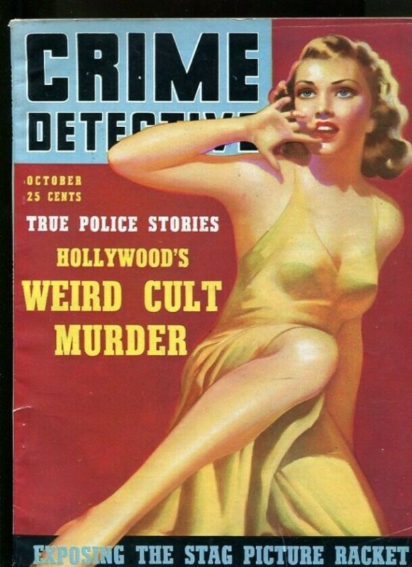 CRIME DETECTIVE-10/1939-CULT MURDER-SEXTET-SLAVE GANG-DICE GIRL-CRIME LAB VG 