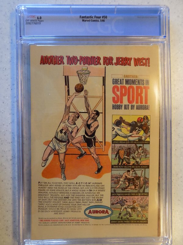 FANTASTIC FOUR # 50 CGC 6.0. CLASSIC SILVER SURFER COVER