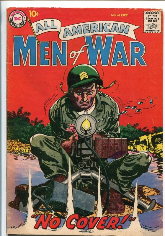 ALL-AMERICAN MEN OF WAR #62-1958-WWII-DC-SILVER AGE-.50 CALIBER MACHINE GUN-fn 