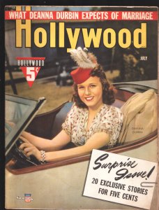 Hollywood  7/1941--Deanna Durbin cover-Hollywood's New Bogie-men-star pix