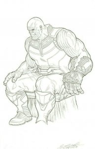 Thanos Broken Gauntlet Original Art Steve Kurth MARVEL INFINITY WAR END GAME