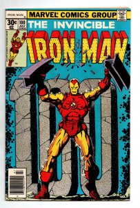 Invincible Iron Man #100 newsstand - Jim Starlin cover - 1977 - VG