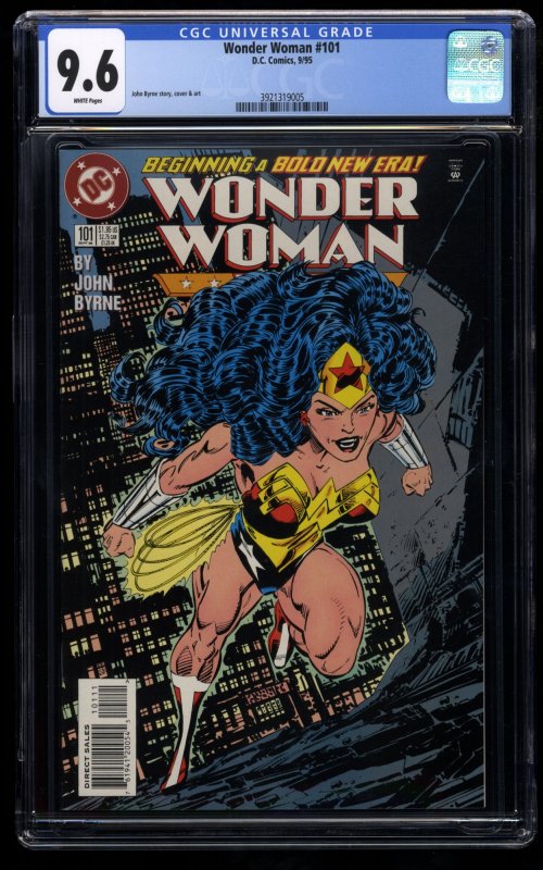 Wonder Woman #101 CGC NM+ 9.6 White Pages John Byrne Cover and story!