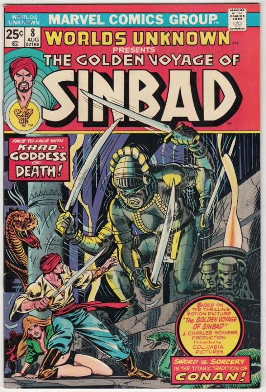 Worlds Unknown #8 (Aug-74) NM- High-Grade Sinbad