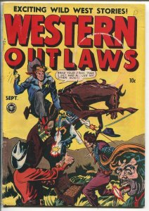 WESTERN OUTLAWS #17 1948-FOX-1ST ISSUE-JACK KAMEN-HEADLIGHT PANELS-vg