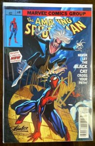 Amazing Spiderman #8 RARE! Signed COA Stan Lee/Campbell [Key 1st App Black Cat]