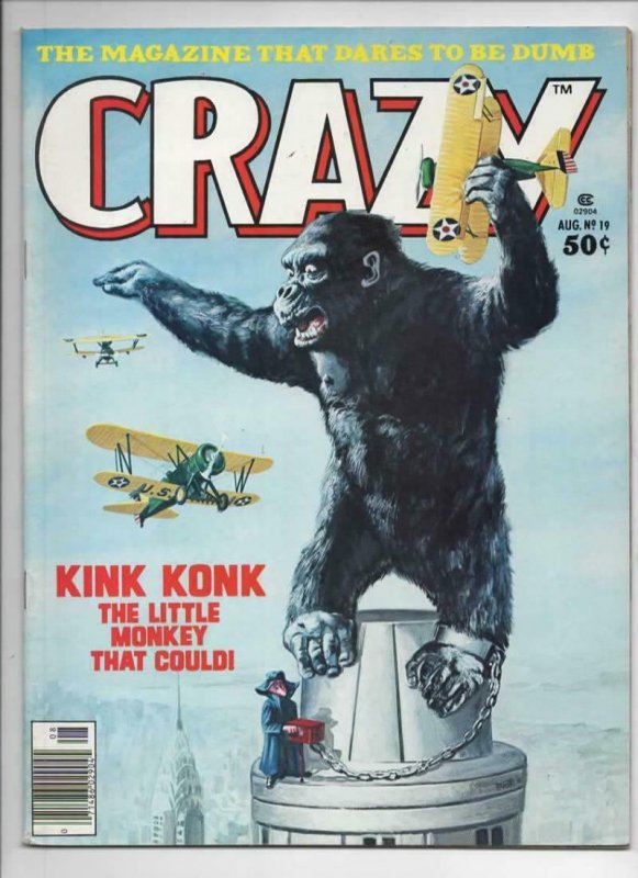 CRAZY #19 Magazine, FN+, King Kong NYC 1973 1976, more in store