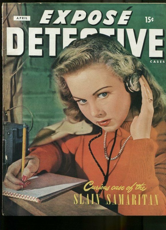 EXPOSE DETECTIVE APR 1946-WILD TRUE CRIME-PULP-MAGAZINE-PHOTO COVER VG