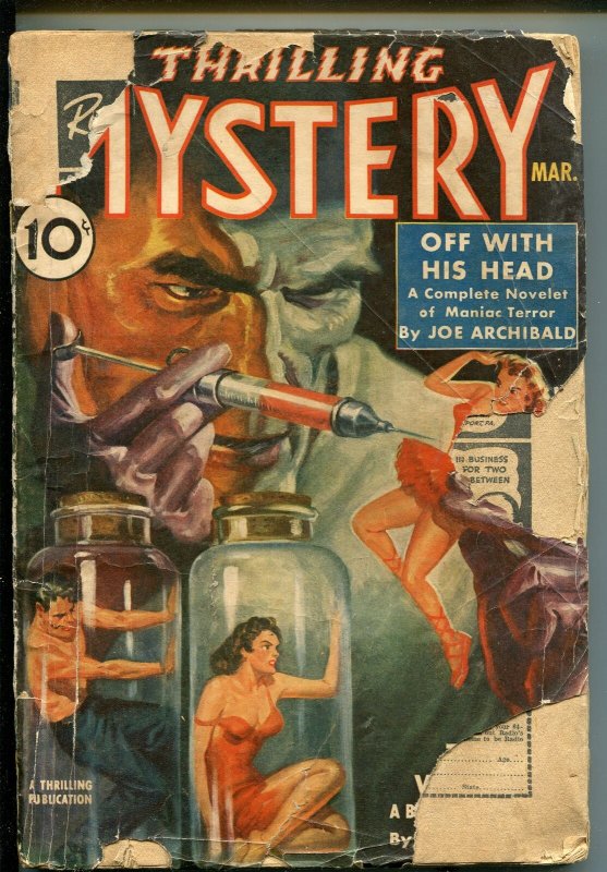 THRILLING MYSTERY 03/1940-WEIRD MENACE-PULP-ALEX SCHOMBURG-ZOMBIE-fr