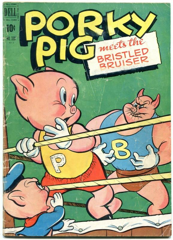 Porky Pig meets the Bristled Bruiser- Four Color Comics #330 1951 G/VG