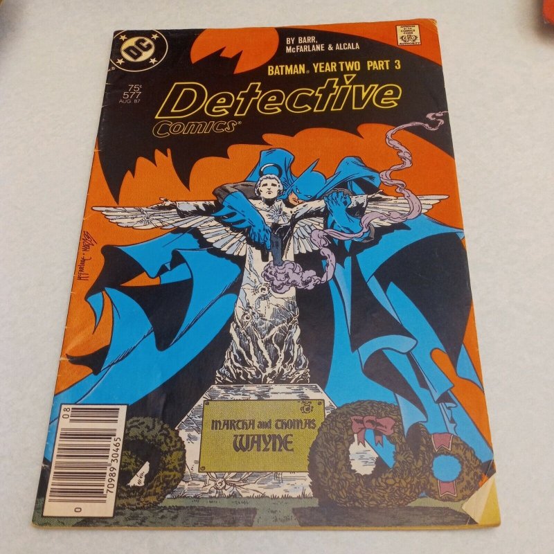 DETECTIVE COMICS 577 DC 1987 CLASSIC MCFARLANE GRAVE COVER NEWSSTAND YEAR 2 PT 3