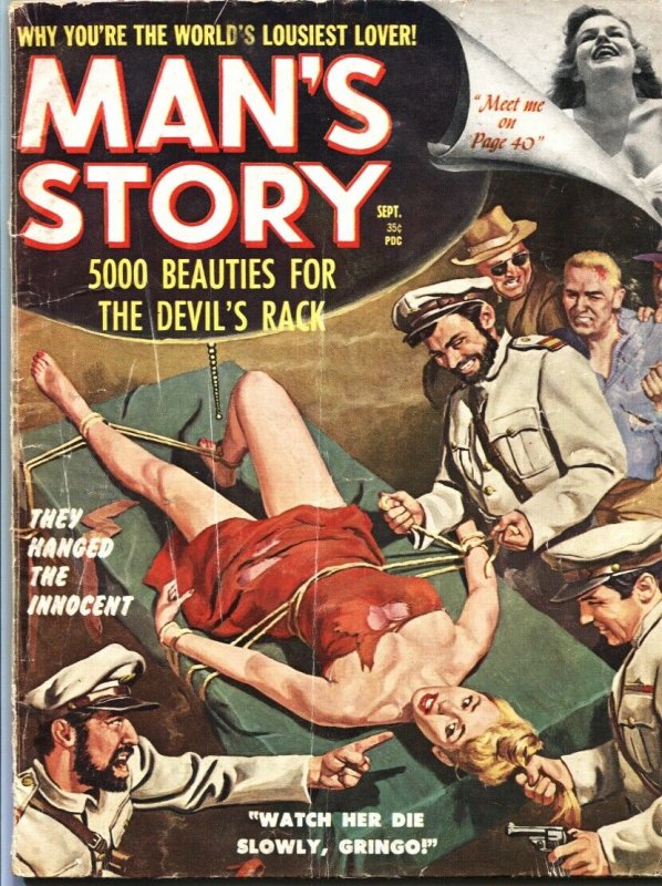 MAN”S STORY 9/1960-CENTRAL AMERICAN TORTURE-BONDAGE-CHEESECAKE-PULP