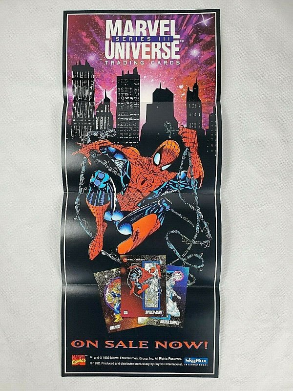 Spider Man poster Marvel Universe Trading Cards 1992 skybox  Vintage Rare  7.0