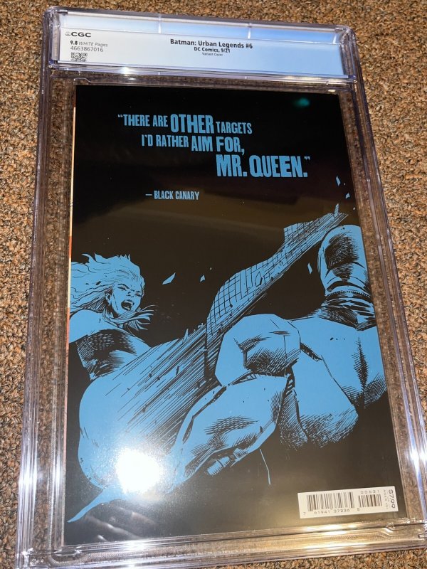 Batman Urban Legends 6, Ejikure Black Canary Variant Cover, CGC Graded 9.8