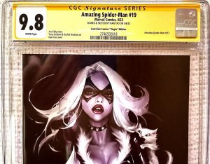 ?~MARVEL~AMAZING SPIDER-MAN #19~IVAN TAO VIRGIN~SKETCHED & SIGNED~?~CGC 9.8~?