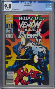 WHAT IF #44 CGC 9.8 VENOM POSSESSED PUNISHER RARE HTF NEWSSTAND WHITE PAGES