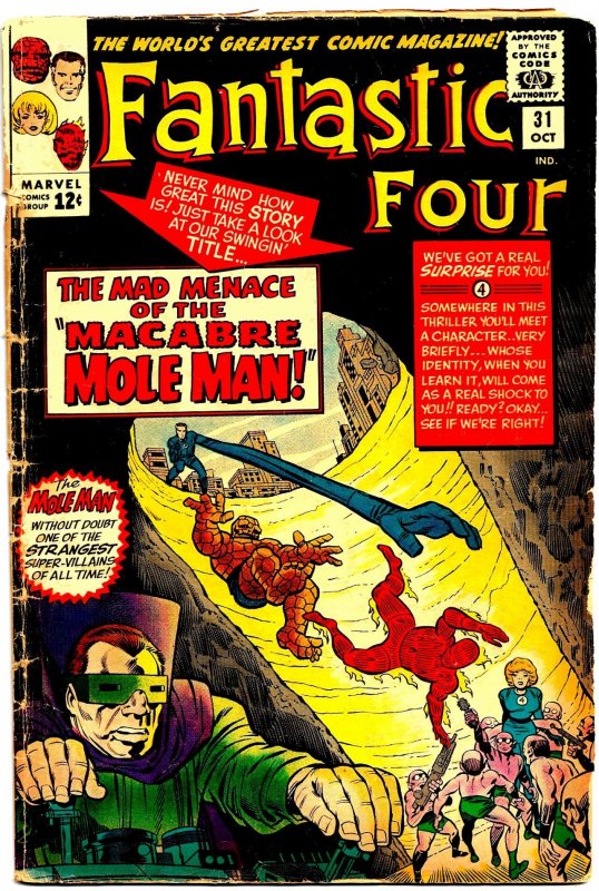 FANTASTIC FOUR #31 (Oct1964) 3.0 GD/VG  Jack Kirby/Stan Lee!  AVENGERS cameo!