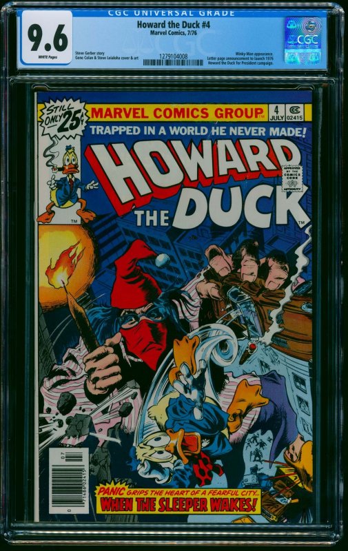 Howard the Duck #4 CGC NM+ 9.6 White Pages