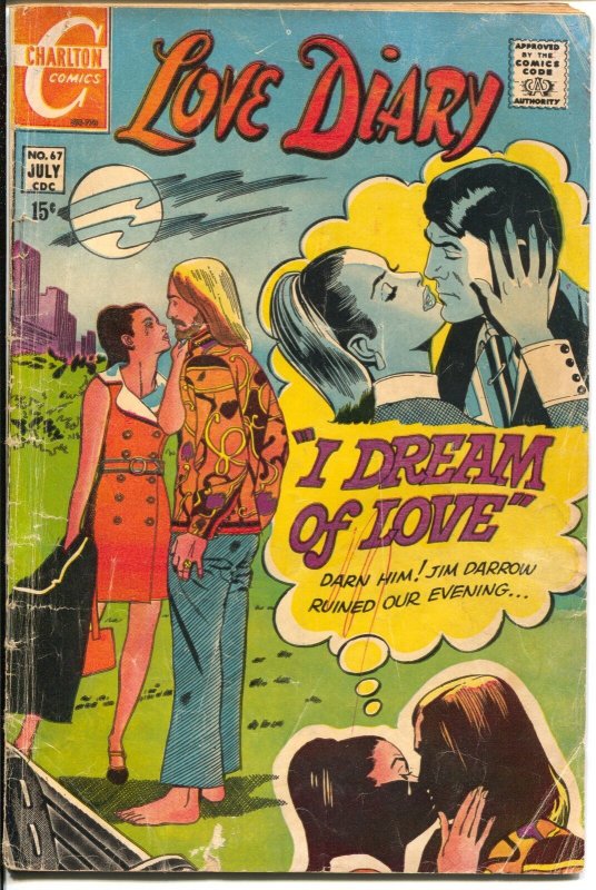Love Diary #67 1970-Charlton-hippie cover & story-full page female images-G