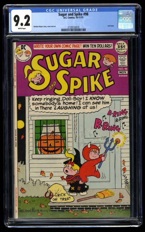 Sugar and Spike #98 CGC NM- 9.2 White Pages Scarce Last Issue! Sheldon Mayer!