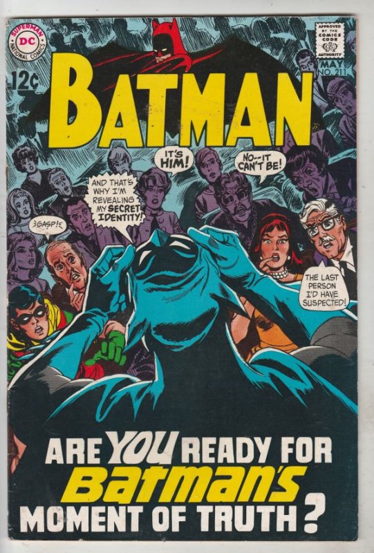 Batman #211 (May-69) FN/VF+ High-Grade Batman