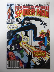 The Spectacular Spider-Man #108 (1985) VG+ Condition! Moisture stain