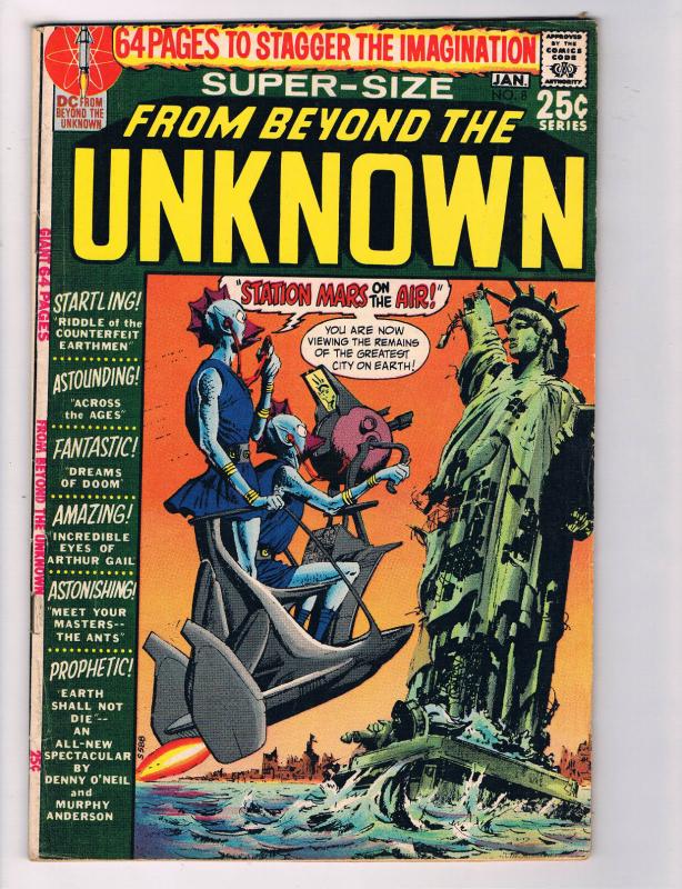 From Beyond The Unknown #8 VG DC Comics Bronze Age Comic Book 1971 DE29