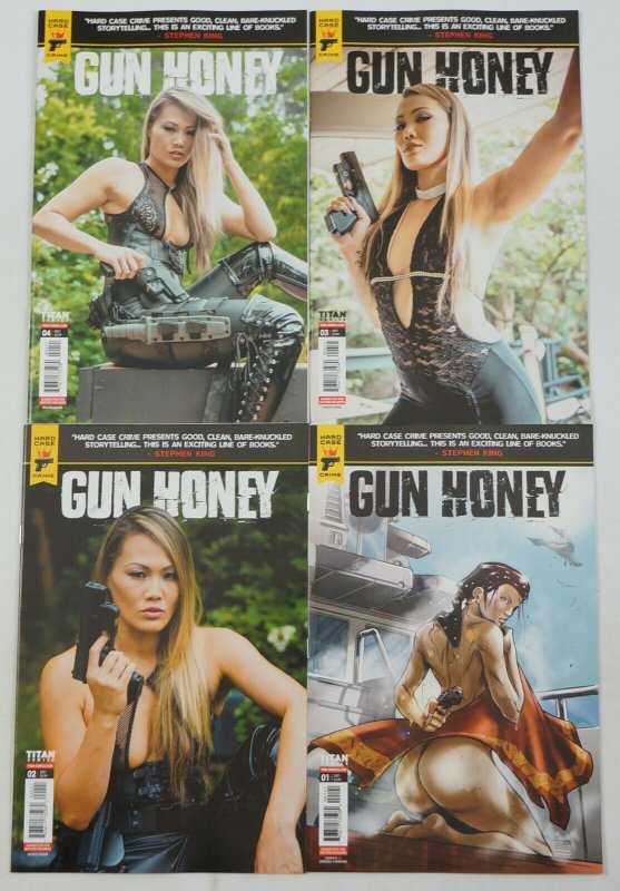 Gun Honey #1-4 VF/NM complete series Titan - all D variants - photo cover - TV 