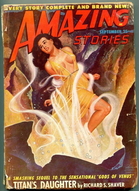 Amazing Stories Pulp September 1948- Titan's Daughter- GGA cover