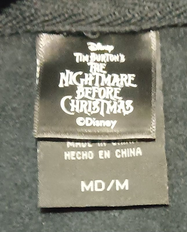 NIGHTMARE BEFORE CHRISTMAS | MENS MEDIUM FRONT/BACK GRAPHIC HOODIE | NEW W/TAGS