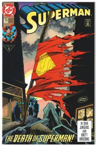 Superman #75 (1993) DEATH OF SUPERMAN 1ST PRINT!