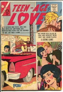 Teen-Age Love #32 1963-Charlton-auto crash cover-headlights-G