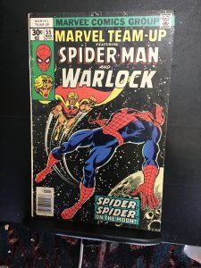 Marvel Team-Up #55 (1977) High-grade warlock/Spider-Man Byrne key! VF Wow