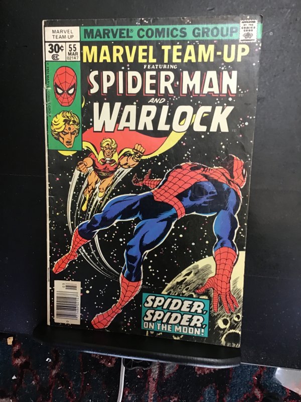 Marvel Team-Up #55 (1977) High-grade warlock/Spider-Man Byrne key! VF Wow